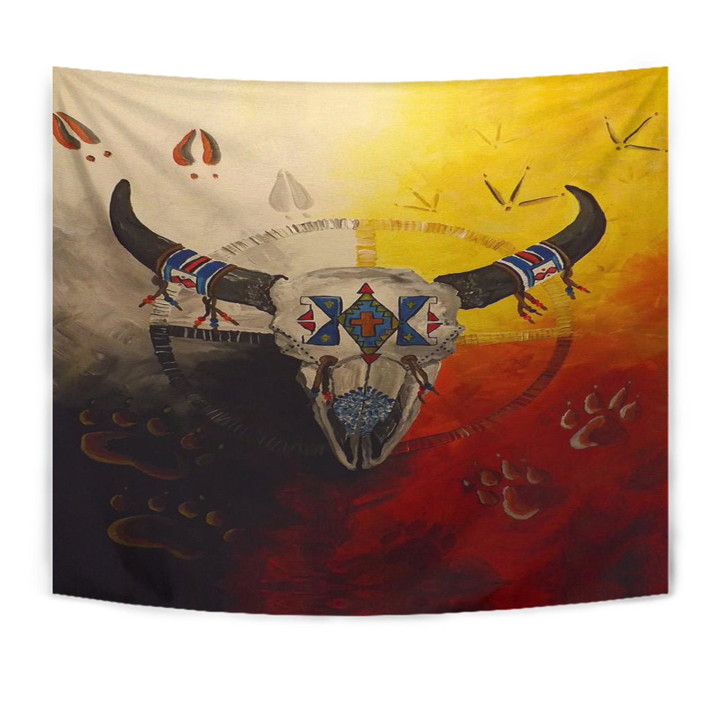 Bison Medicine Wheels Native American Tapestry LT10 - Wonder Print Shop