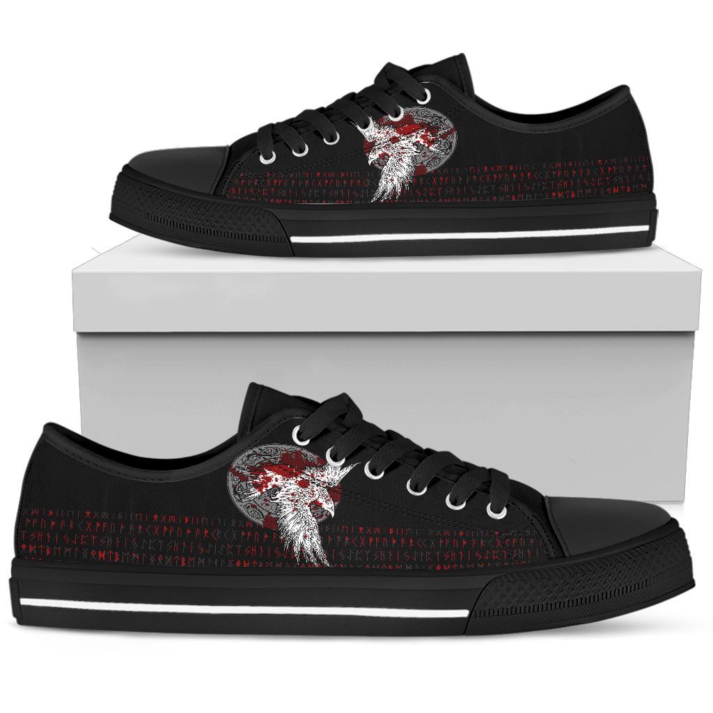 viking-low-top-shoes-mystical-raven-tattoo-blood