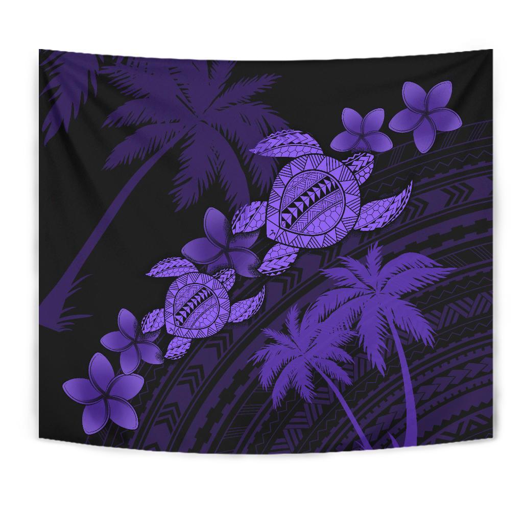 hawaii-turtle-plumeria-coconut-tree-polynesian-tapestry-purple
