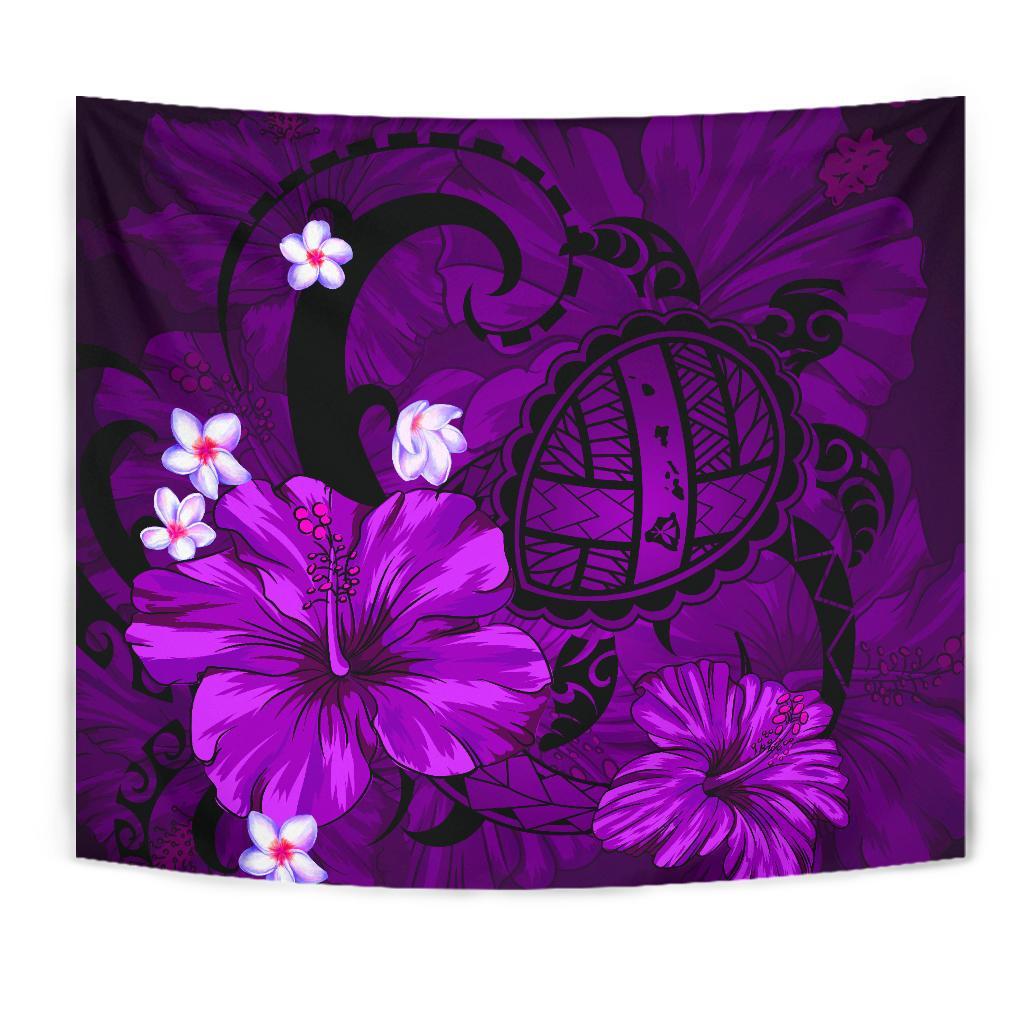 hawaii-turtle-poly-tribal-purple-tapestry