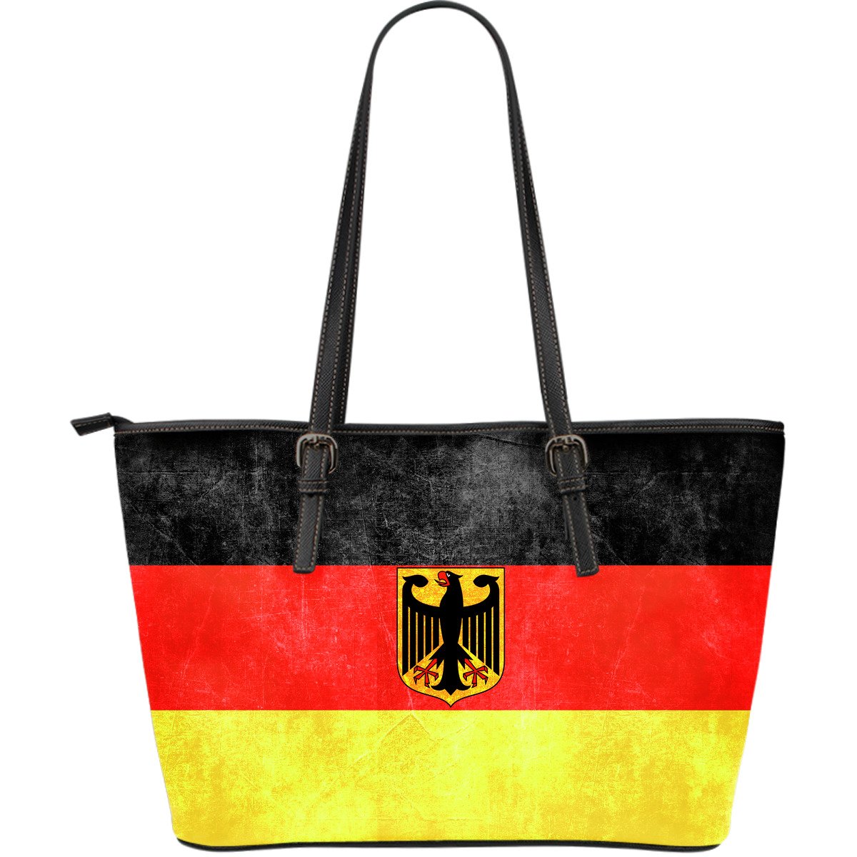 germany-grunge-flag-large-leather-tote-bag