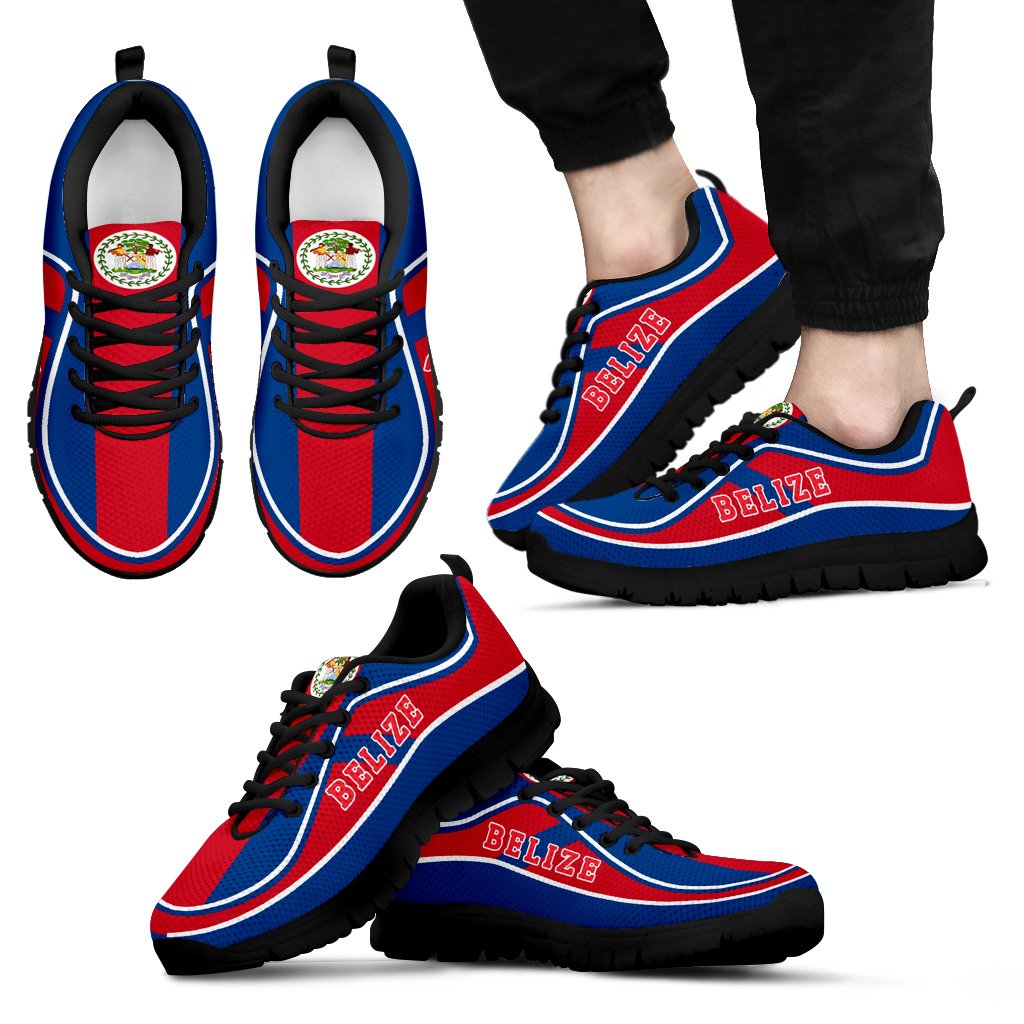 Belize Flag Color Sneakers - Wonder Print Shop