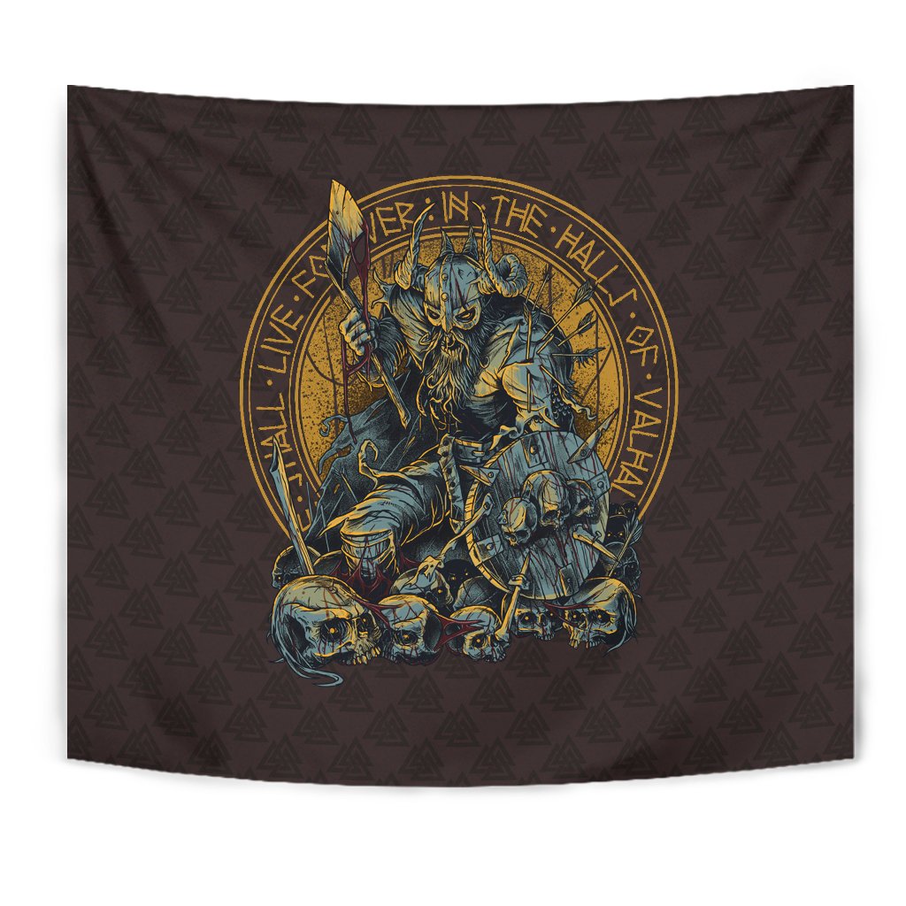 Viking Tapestry Warrior Viking Shield Skull RLT12 - Wonder Print Shop