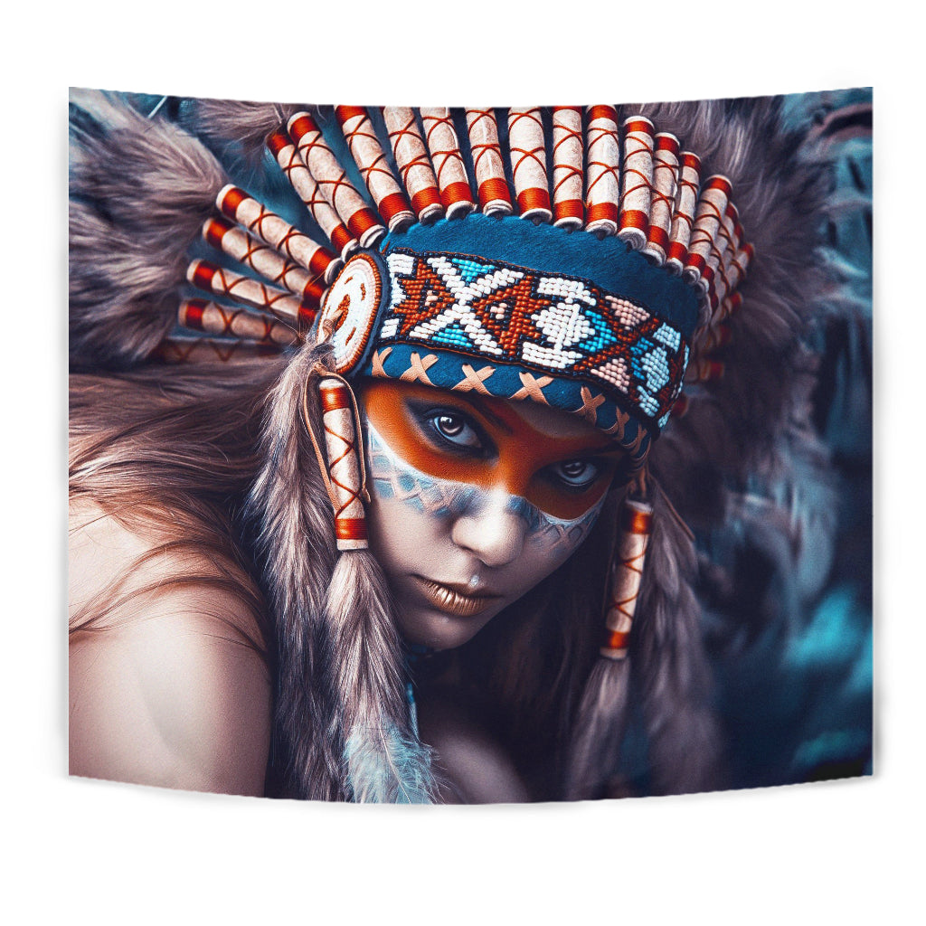 3D Native Girl Native American Tapestry LT10 - Wonder Print Shop