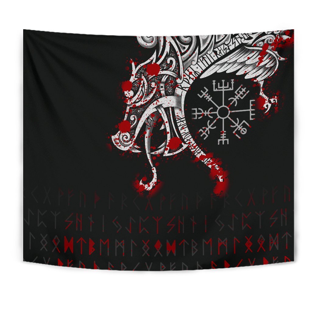 Viking Tapestry, Dragon and Vegvisir Blood Tattoo RLT12 - Wonder Print Shop
