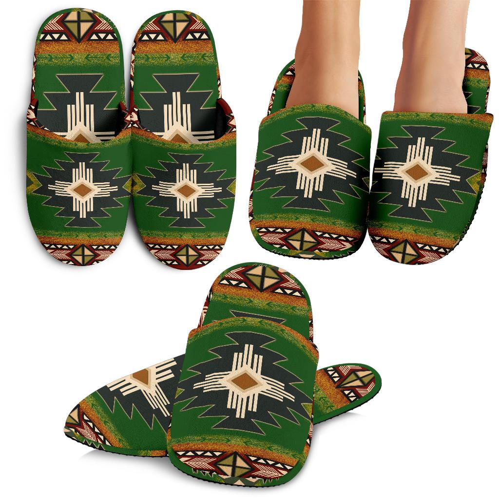 southwest-green-symbol-native-american-slippers