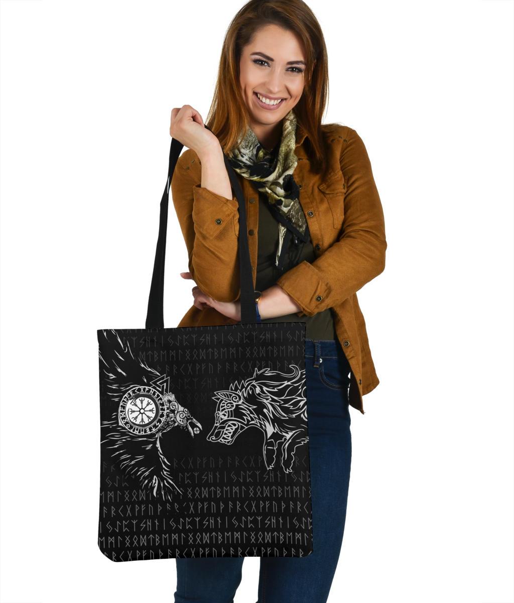 viking-tote-bag-raven-and-wolf-special-tattoo