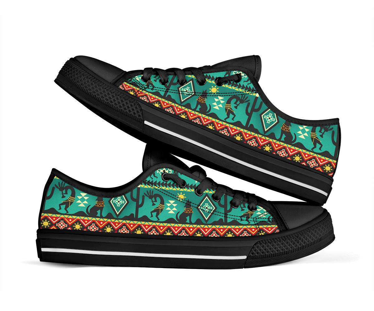 kokopelli-myth-green-native-american-low-top-canvas-shoes