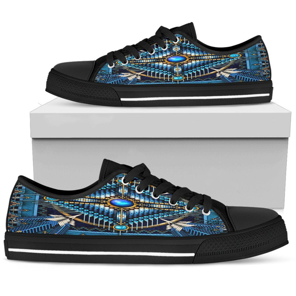 mandala-blue-native-american-design-mens-low-top-canvas-shoes
