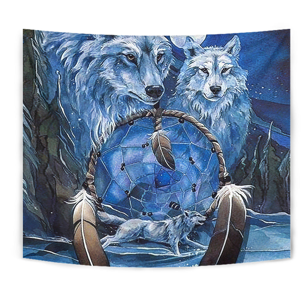 Wolf Dreamcatcher Native American Tapestry LT10 - Wonder Print Shop