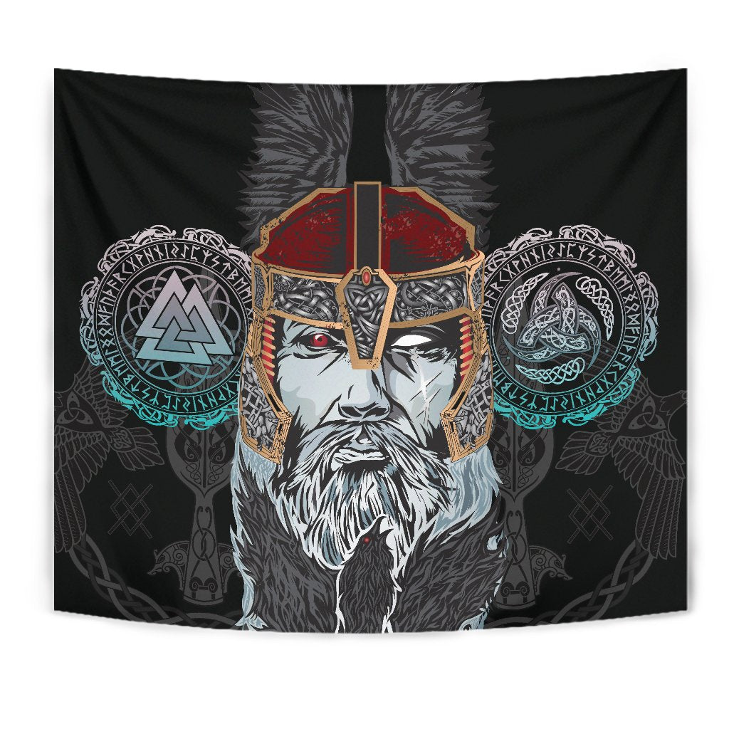 Viking Tapestry Odin - Valknut and Triple Horn RLT12 - Wonder Print Shop