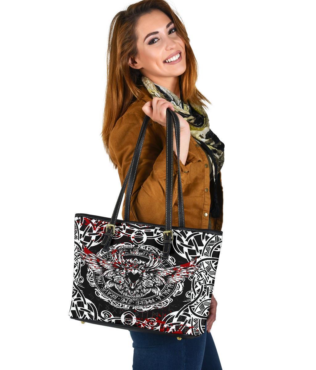 Viking Small Leather Tote, Raven Blood RLT12 - Wonder Print Shop