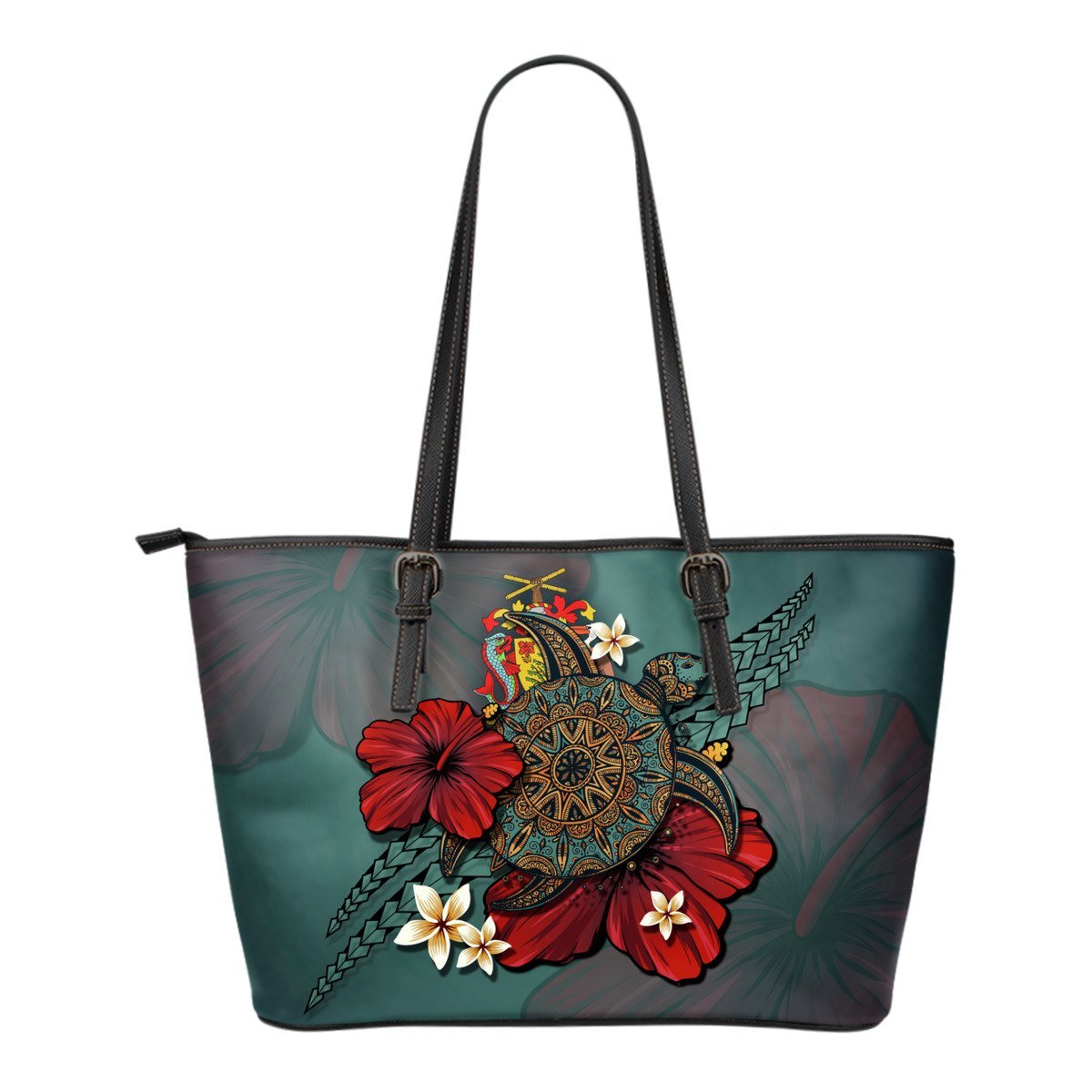 barbados-small-leather-tote-blue-turtle-tribal