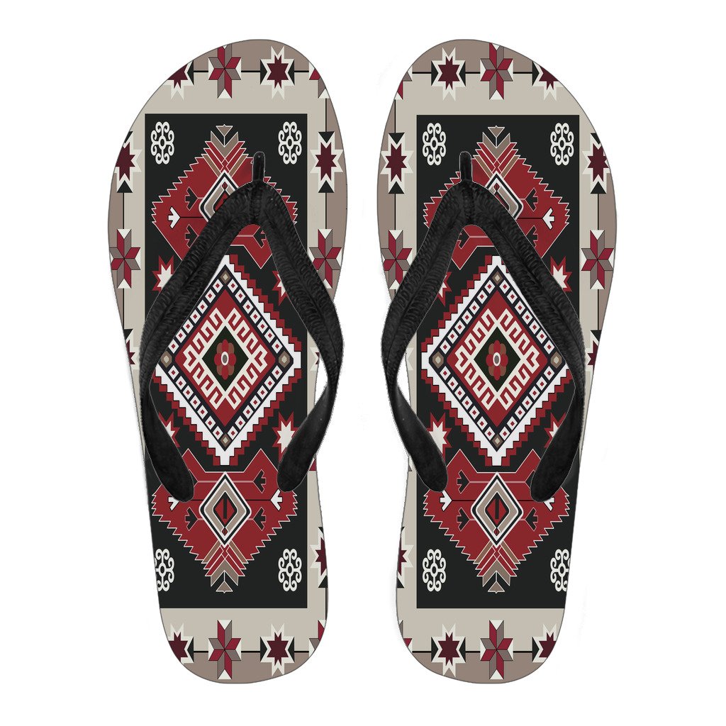 ethnic-red-gray-pattern-native-american-flip-flops