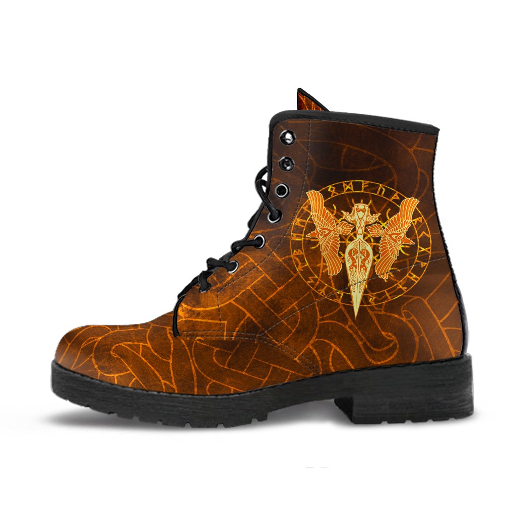 viking-leather-boots-gold-spear-of-the-god-odin-gungnir-and-two-gold-ravens