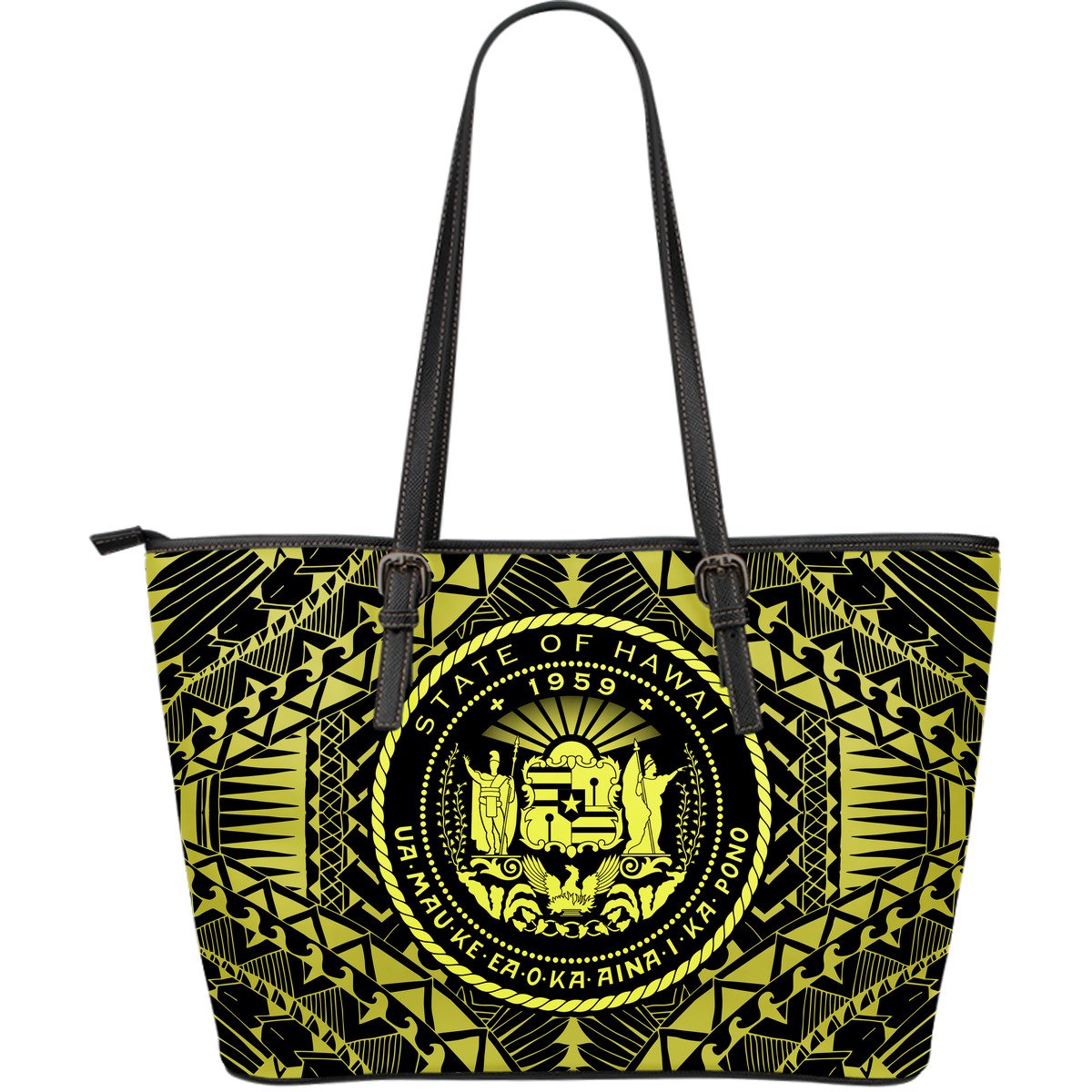 Hawaii Seal Leather Tote Bag (Gold) - Wonder Print Shop