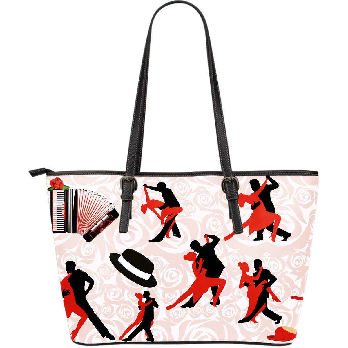 argentina-tango-dance-large-leather-tote-bag