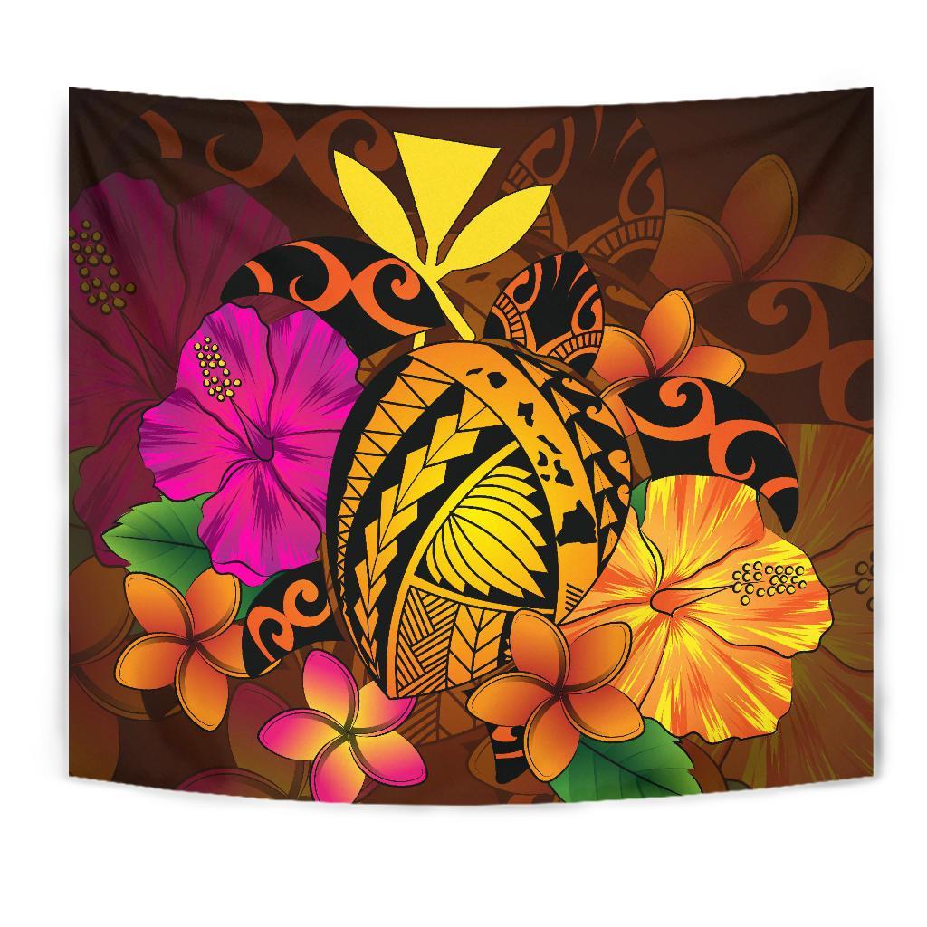 hawaii-turtle-tribal-map-hibiscus-plumeria-tapestry