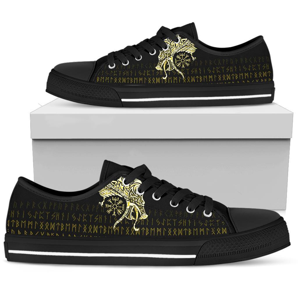 viking-low-top-shoes-fenrir-raven-and-vegvisir-tattoo-yellow