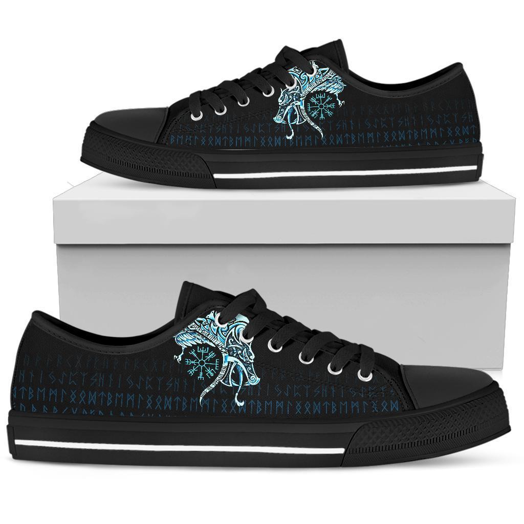 viking-low-top-shoes-fenrir-raven-and-vegvisir-tattoo-cyan