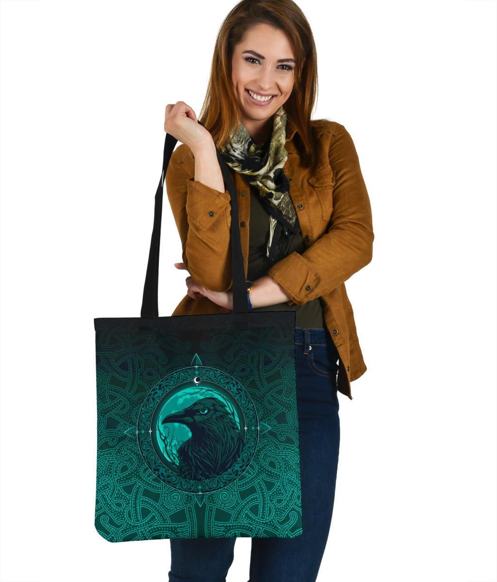 viking-tote-bag-ethnic-odin-raven-cyan