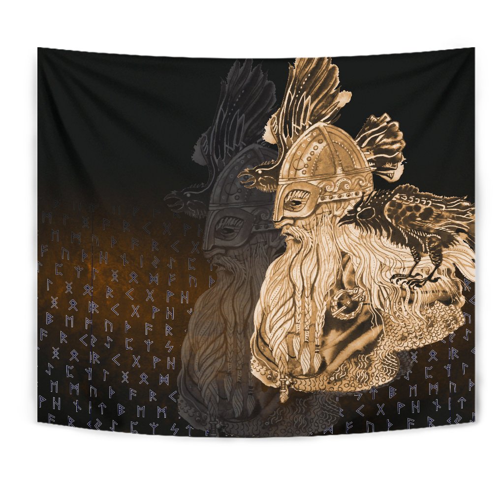 Viking Tapestry - Odin Raven Viking Gold RLT12 - Wonder Print Shop