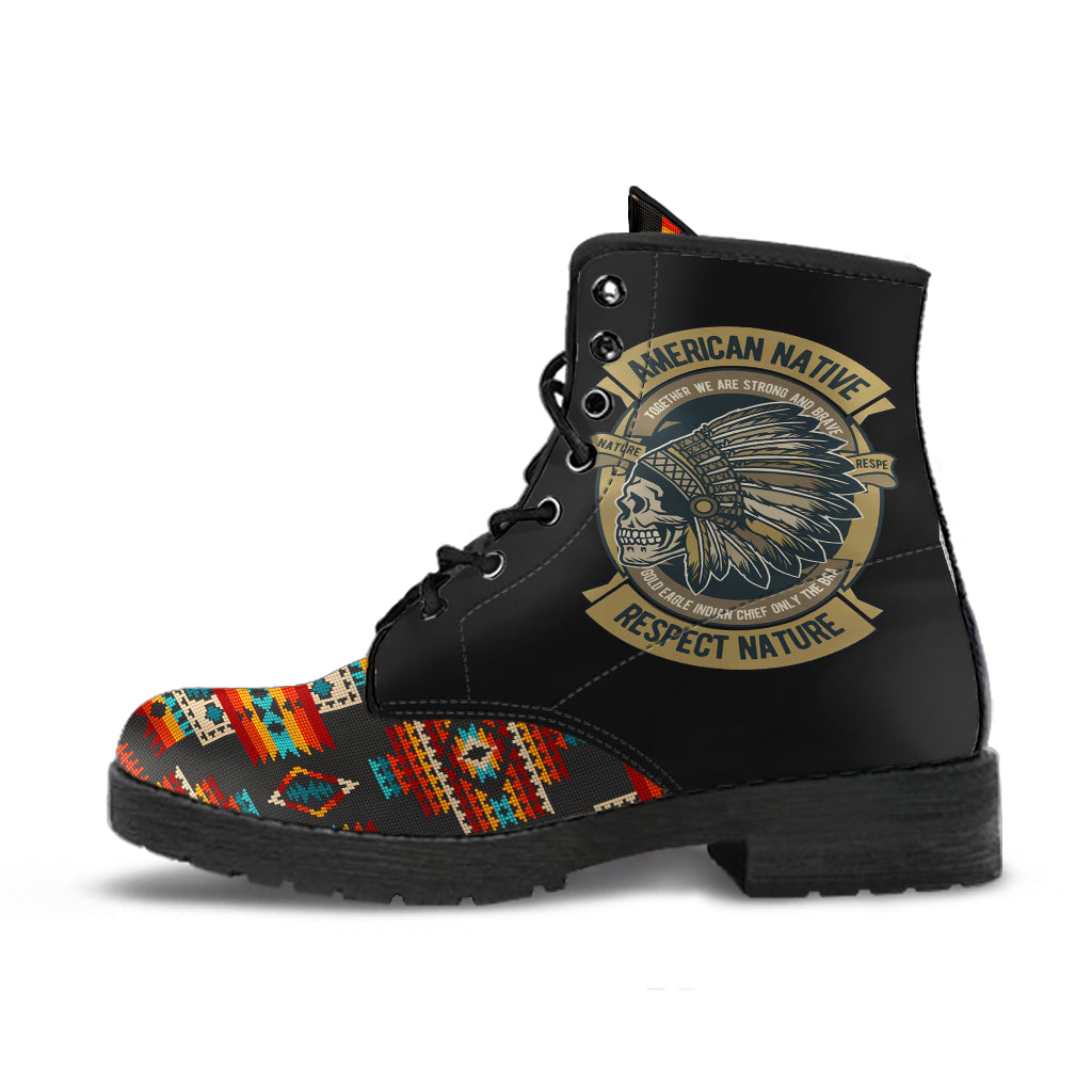 skull-black-pattern-native-american-leather-boots