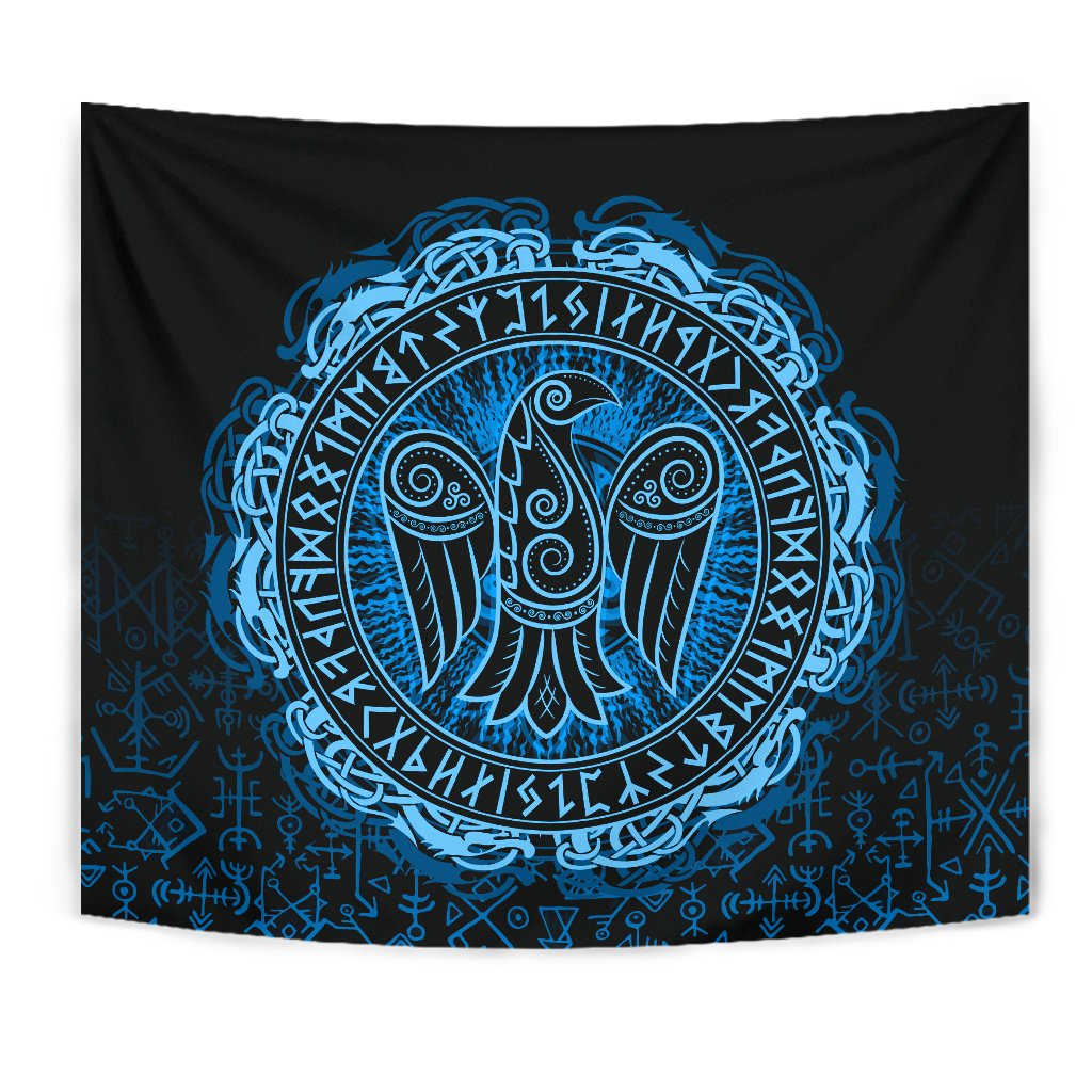 Viking Tapestry - Raven Celtic Cyan RLT12 - Wonder Print Shop