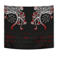 Viking Tapestry - Double Dragon Tattoo and Vegvisir Blood RLT12 - Wonder Print Shop