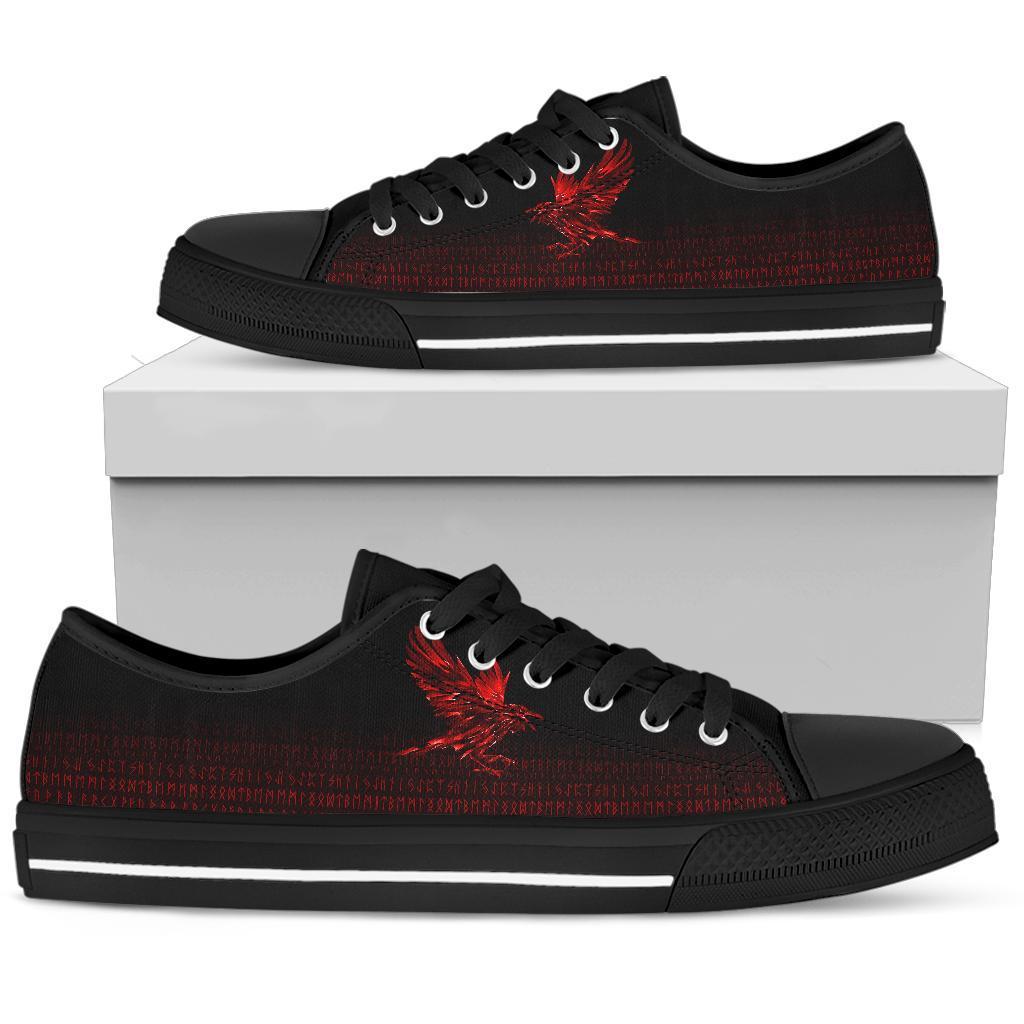 viking-low-top-shoes-the-raven-of-odin-rune-red
