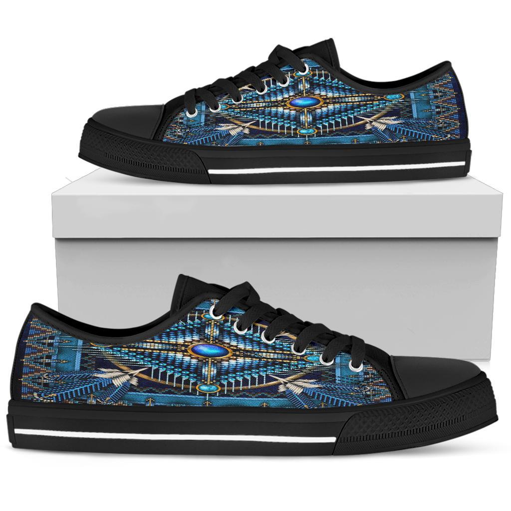 mandala-blue-native-american-design-womens-low-top-canvas-shoes