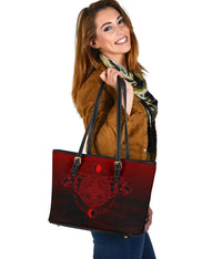Viking Small Leather Tote Bag, Skoll and Hati RLT12 - Wonder Print Shop