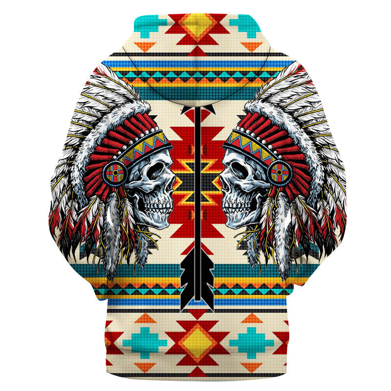 Skull Chief Native American 3D Hoodie LT10 - Wonder Print Shop