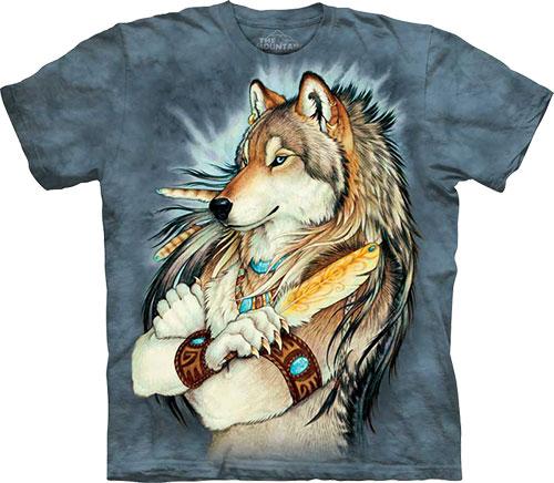 Wolf Man Gold Feather Native American Design 3D T Shirt LT10 - Wonder Print Shop