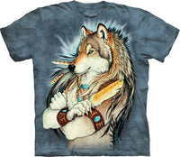 Wolf Man Gold Feather Native American Design 3D T Shirt LT10 - Wonder Print Shop