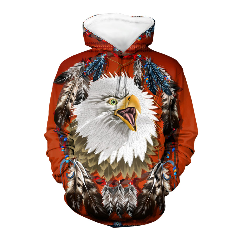 Native American Eagle Feathers Dream Catcher 3D Hoodie LT10 - Wonder Print Shop
