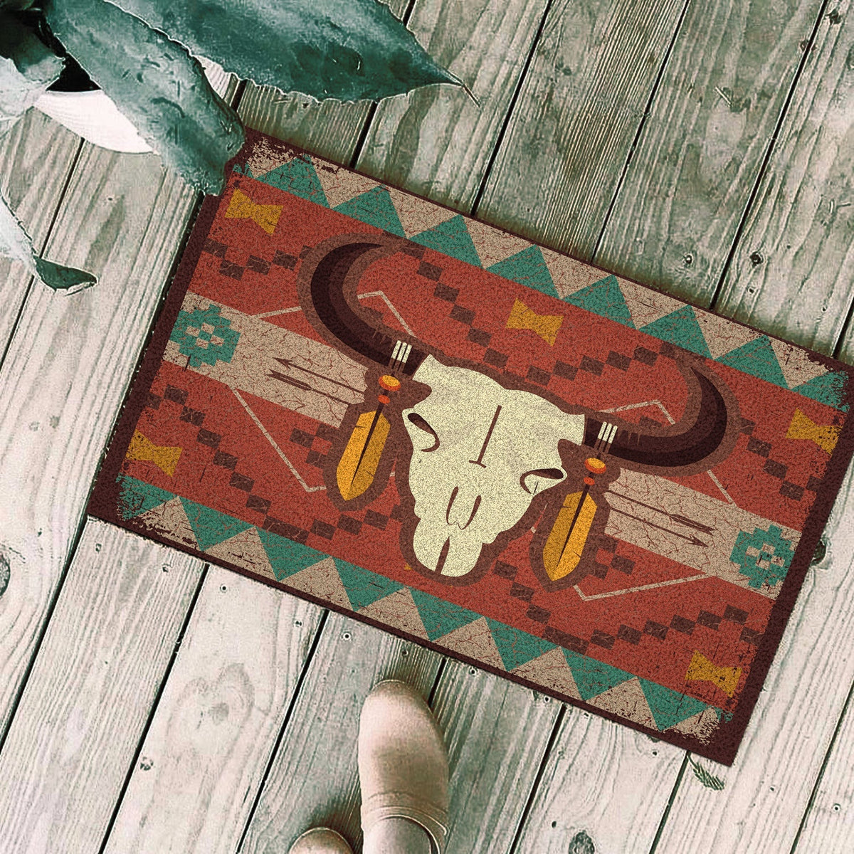 bison-skull-native-american-doormat