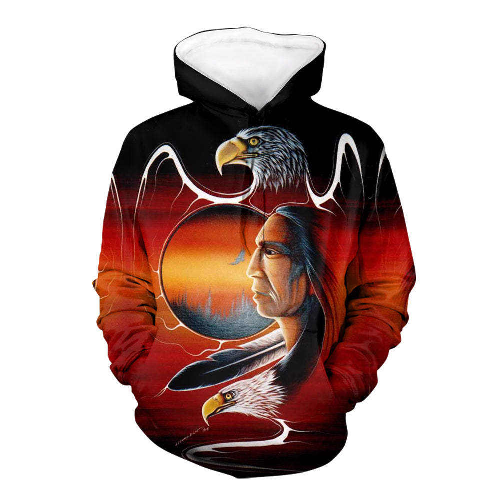 Chief Eagle Native American 3D Hoodie LT10 - Wonder Print Shop