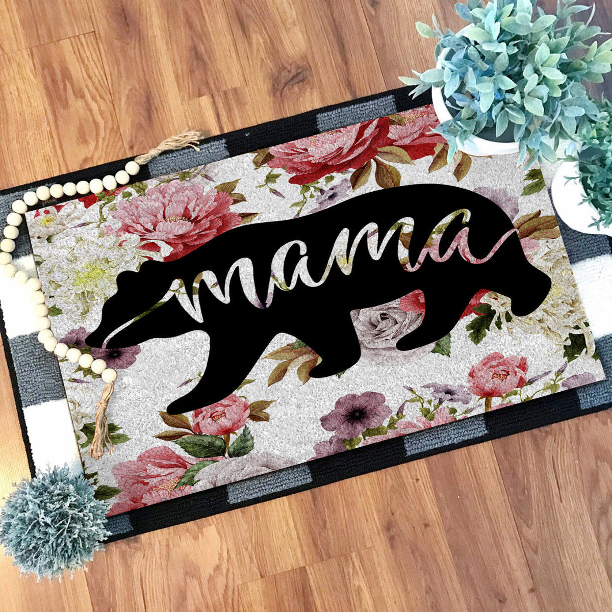 mama-bear-flower-rose-native-american-doormat