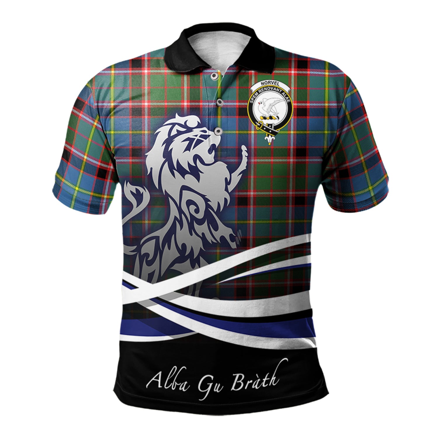 scottish-norvel-clan-crest-scotland-lion-tartan-polo-shirt
