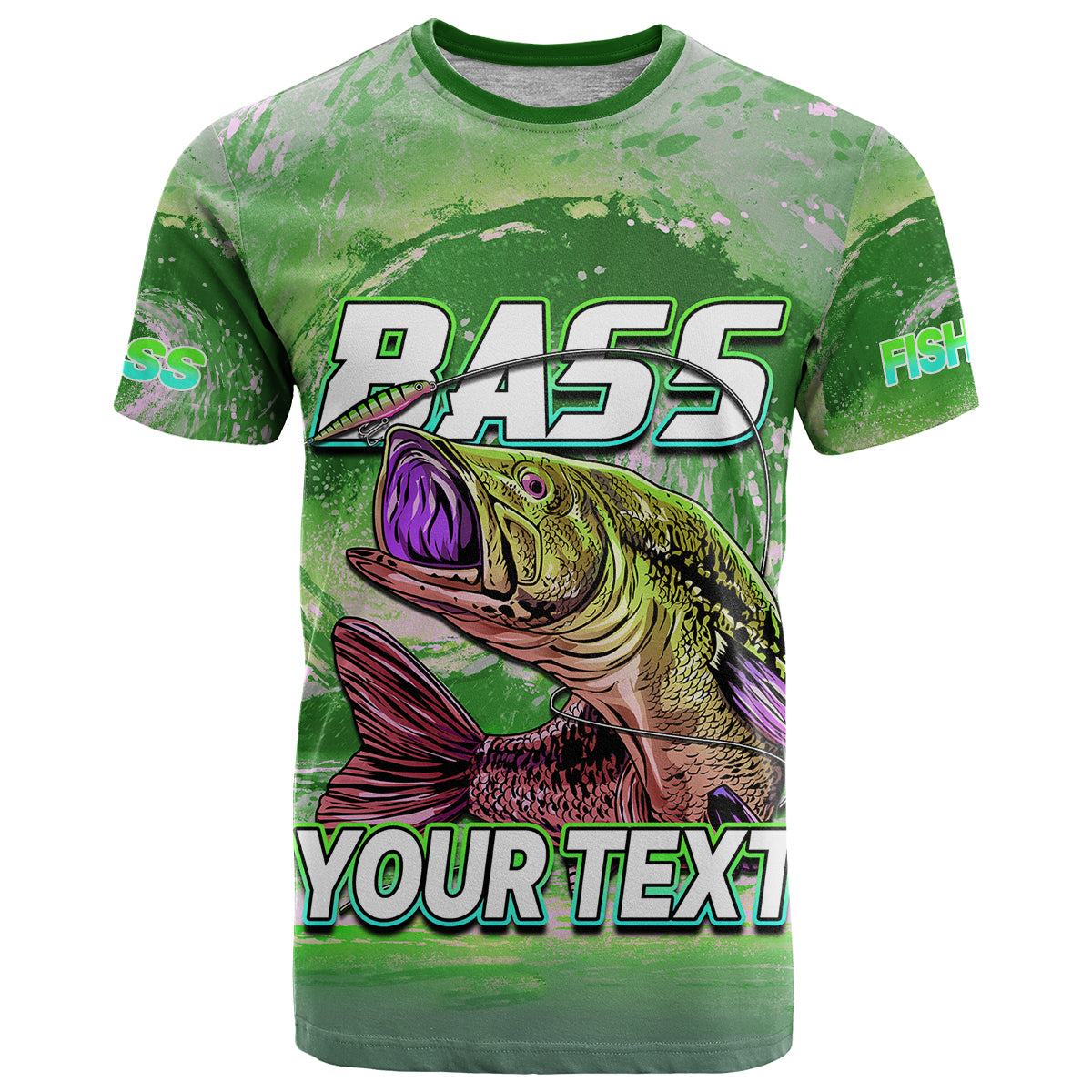 Custom Bass Fishing is Life Hook Sport Largemouth Green T Shirt - Wonder Print Shop