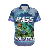 (Custom Personalised) Bass Fishing is Life Hook Sport Largemouth Blue Hawaiian Shirt - Wonder Print Shop