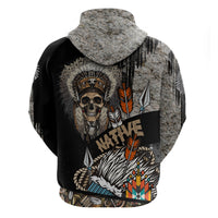 Native American Feather Headdress Abstract Grunge Pattern Hoodie - Wonder Print Shop