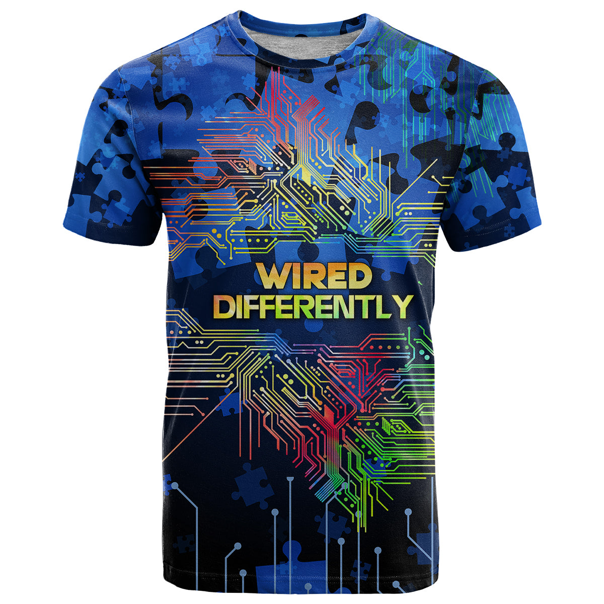 Autism Acceptance Month Neurodiversity Wired Differently T Shirt TS07 - Wonder Print Shop