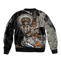 Native American Feather Headdress Abstract Grunge Pattern Bomber Jacket - Wonder Print Shop