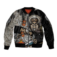 Native American Feather Headdress Abstract Grunge Pattern Bomber Jacket - Wonder Print Shop
