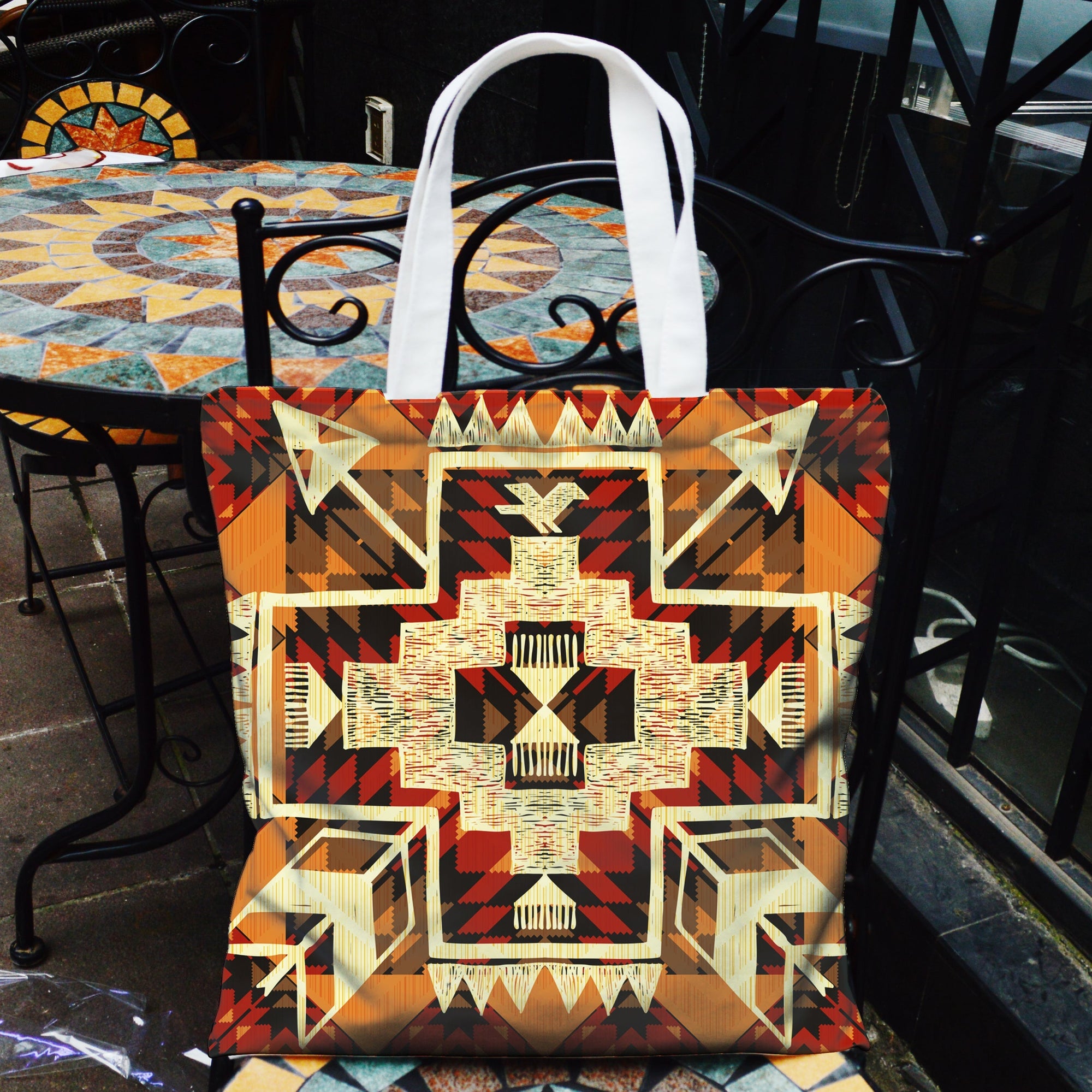 tribal-yellow-arrow-native-american-pocket-canvas-bag