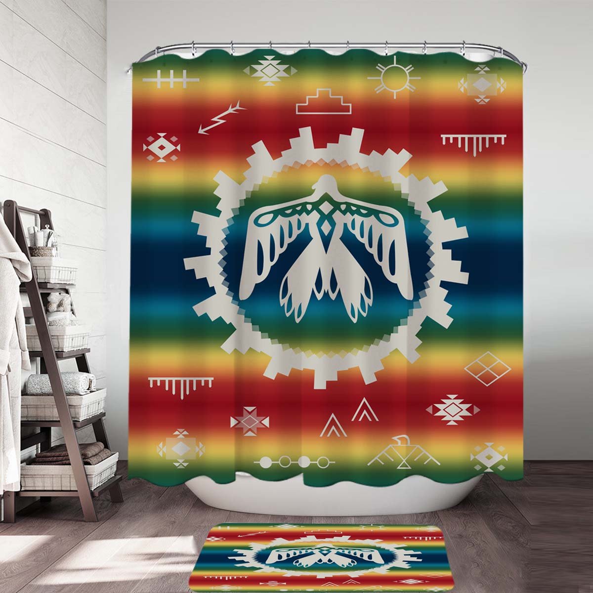 thunderbird-rainbow-native-american-shower-curtain