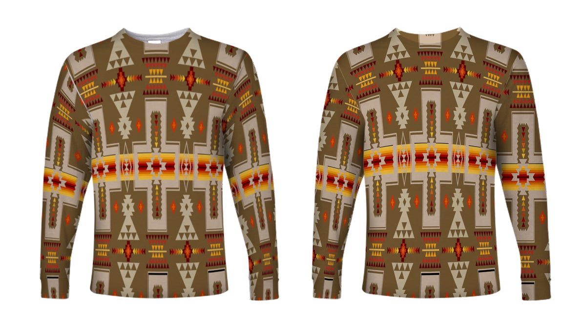 Light Brown Design Native American Long Sleeve LT10 - Wonder Print Shop