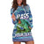 (Custom Personalised) Bass Fishing is Life Hook Sport Largemouth Blue Hoodie Dress - Wonder Print Shop